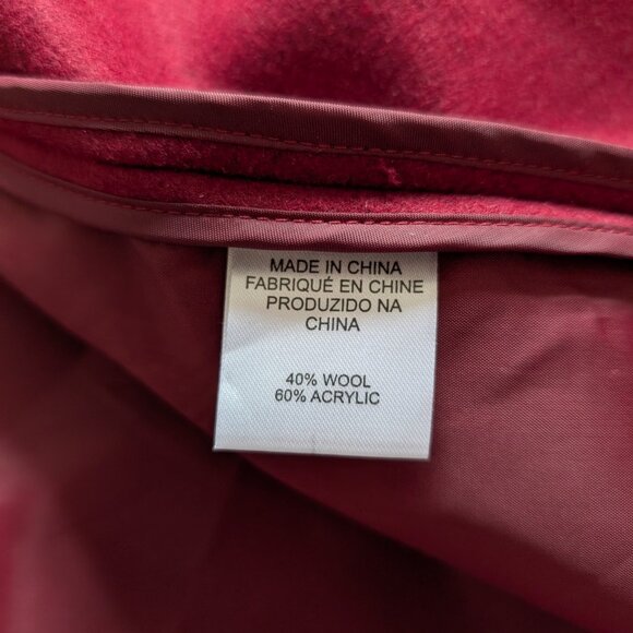 CHICWISH Free Myself Open Front Wool-Blend Coat in Wine, size M - Picture 5 of 10